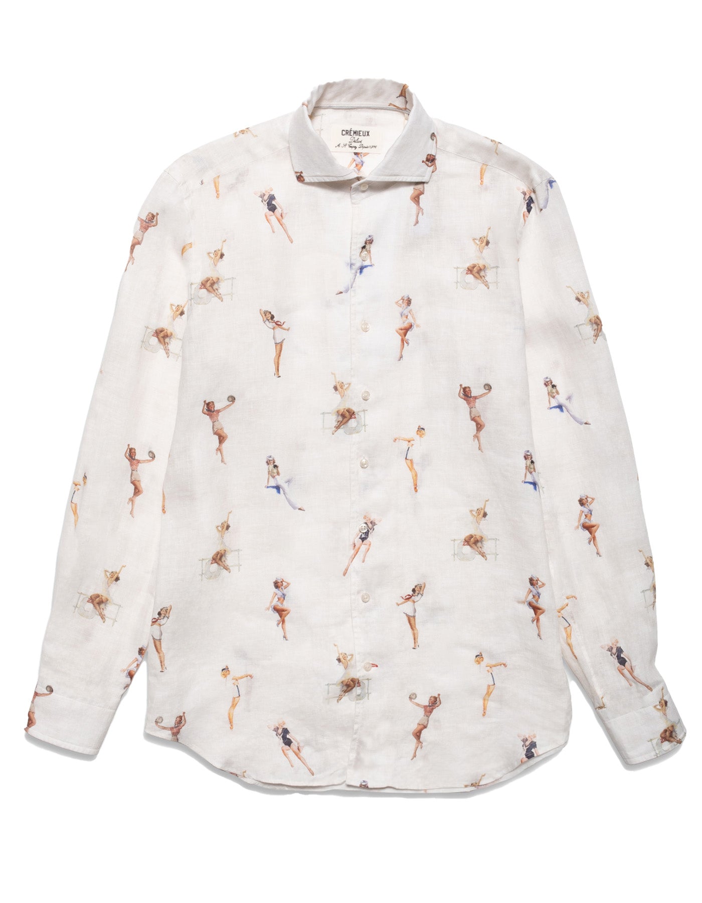 Pin-Up Print Linen Fontelina Shirt
