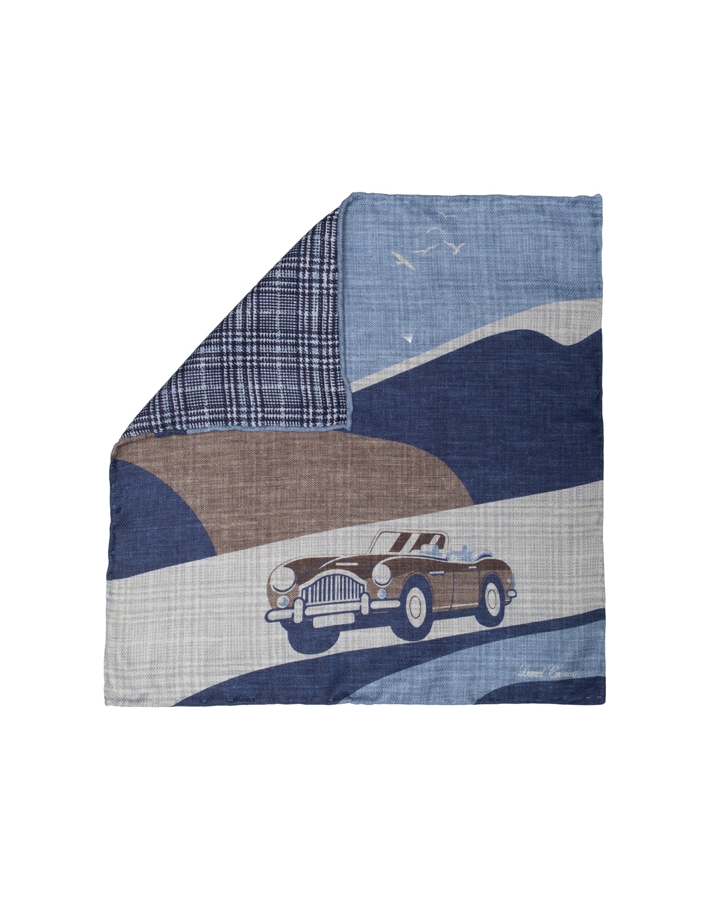 Silk Car/Plaid Pocket Square