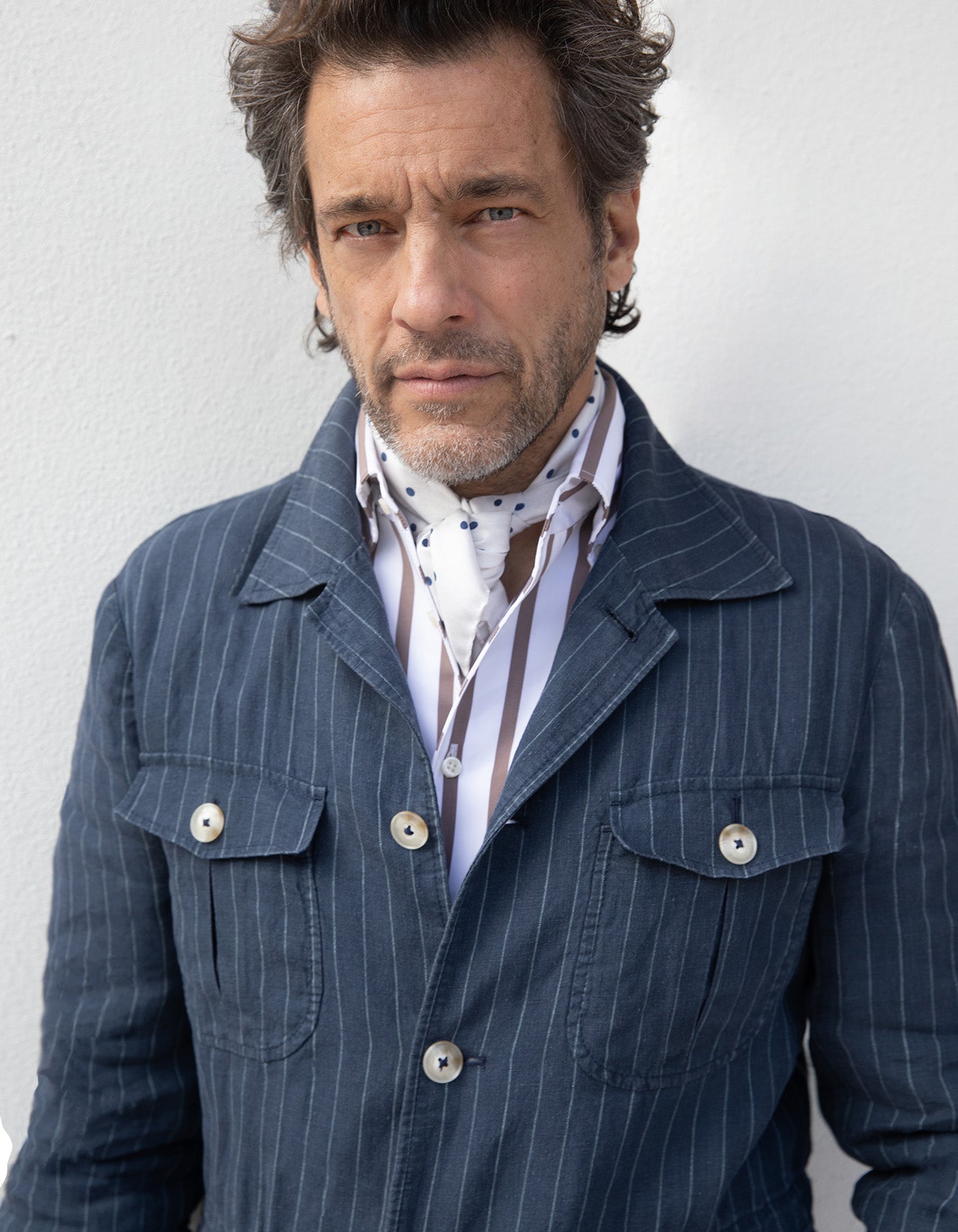 Silk Mini Dot Seersucker Bandana