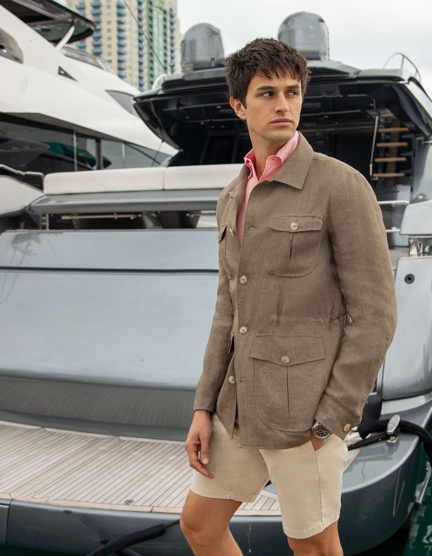 Linen Safari Jacket
