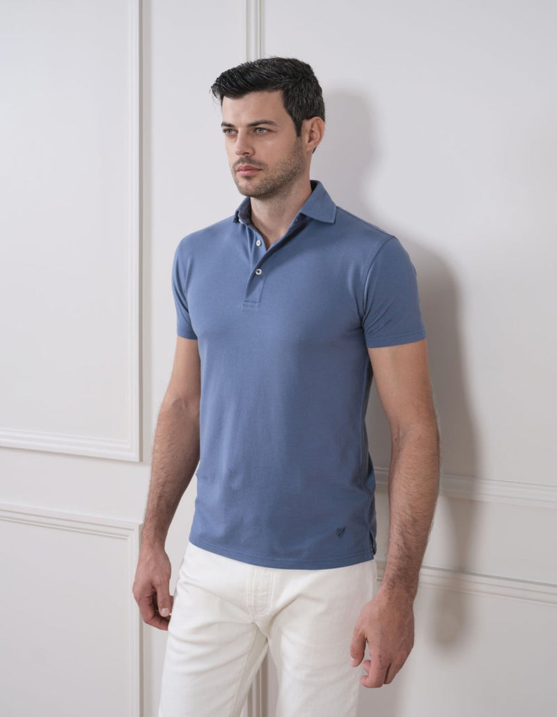 SUPIMA PIGMENT GARMENT DYED PIQUE POLO