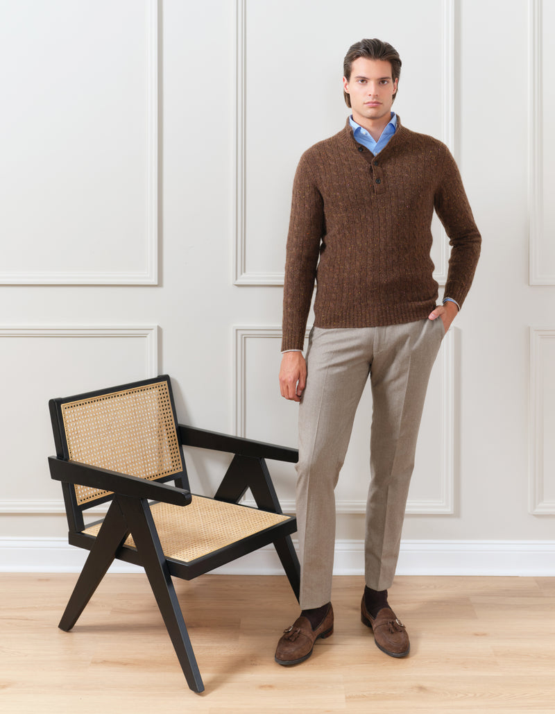 100% ITALIAN CASHMERE CABLE SWEATER