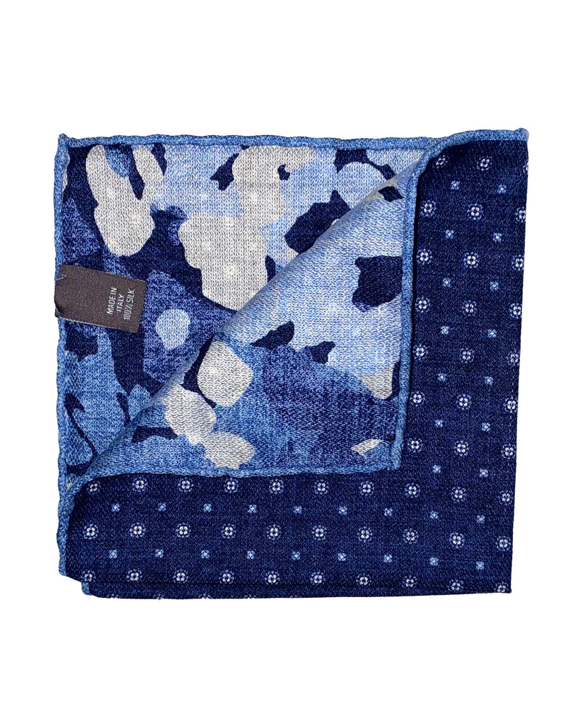 DOUBLE SIDED PRINTED SILK POCKET SQUARE