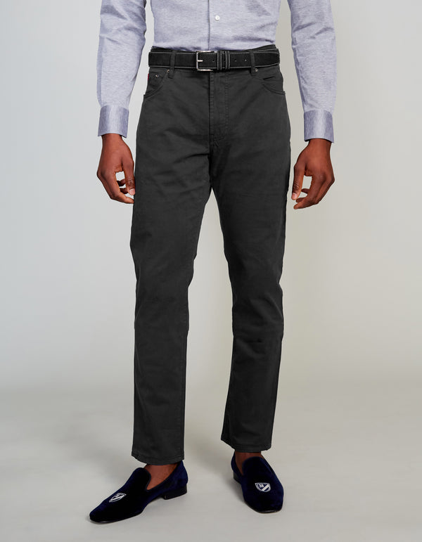 FADED BLACK COTTON STRETCH PANT
